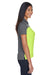 Core 365 CE101W Womens Balance Performance Moisture Wicking Short Sleeve Polo Shirt Safety Yellow/Grey Side