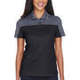 Core 365 Womens Balance Performance Moisture Wicking Short Sleeve Polo Shirt - Black/Carbon Grey