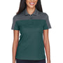 Core 365 Womens Balance Performance Moisture Wicking Short Sleeve Polo Shirt - Forest Green/Carbon Grey