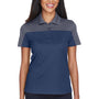 Core 365 Womens Balance Performance Moisture Wicking Short Sleeve Polo Shirt - Classic Navy Blue/Carbon Grey