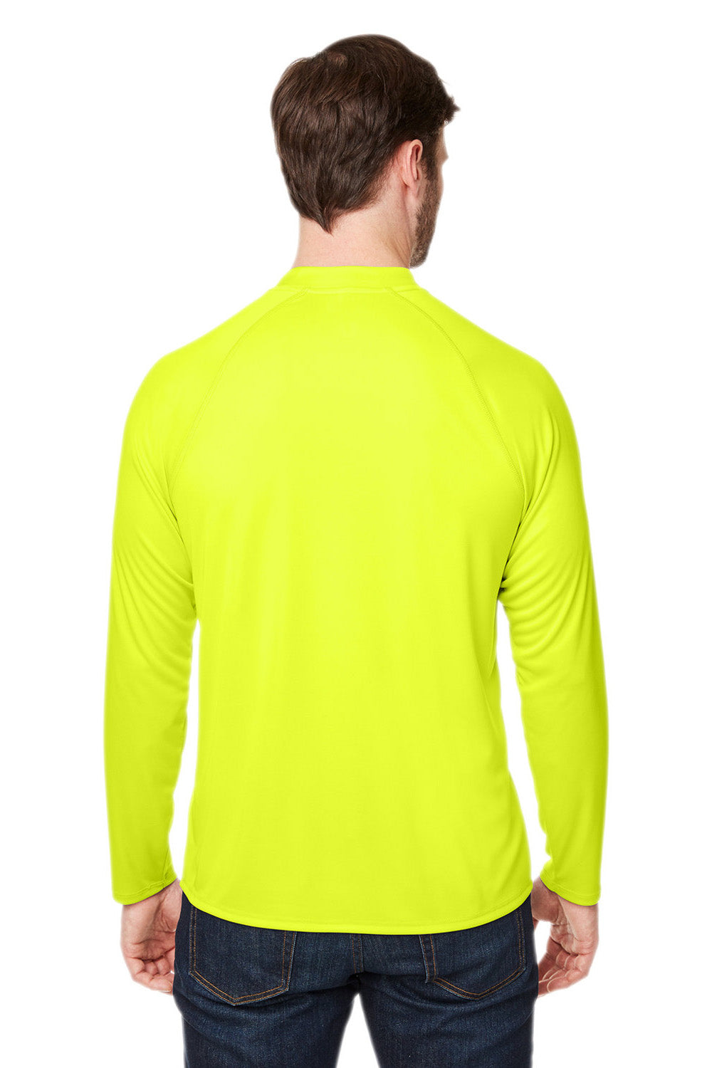Core 365 CE110 Mens Ultra MVP Raglan Long Sleeve T-Shirt Safety Yellow Back