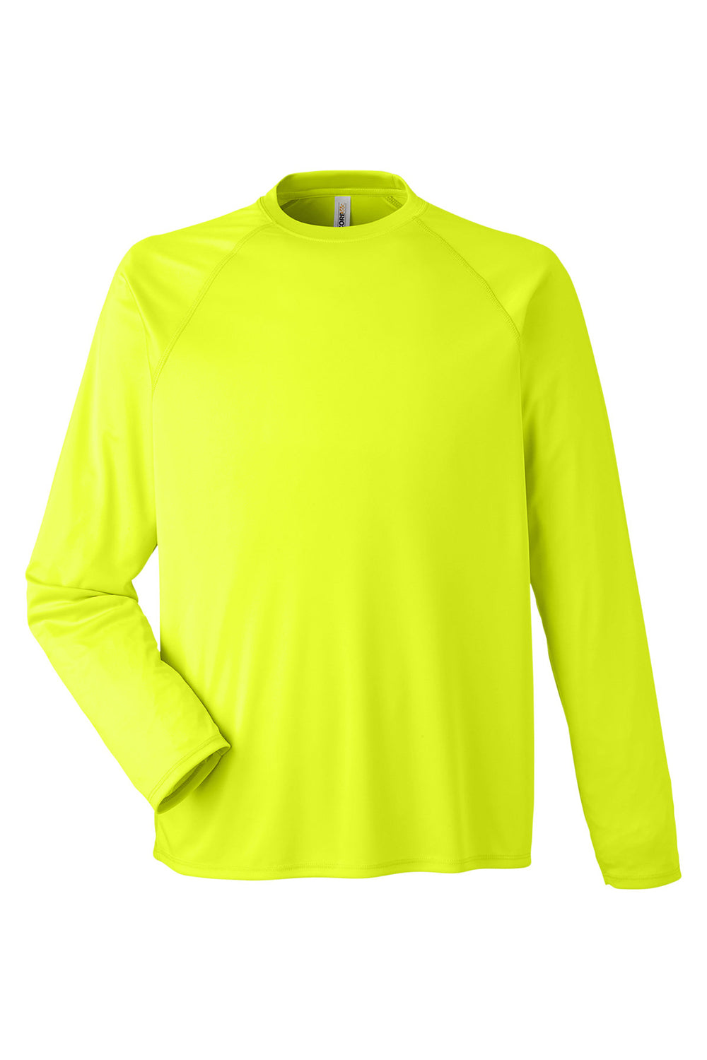 Core 365 CE110 Mens Ultra MVP Raglan Long Sleeve T-Shirt Safety Yellow Flat Front