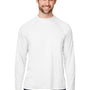 Core 365 Mens Ultra MVP Raglan Moisture Wicking Long Sleeve Crewneck T-Shirt - White