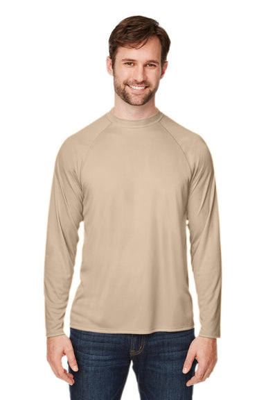 Core 365 CE110 Mens Ultra MVP Raglan Long Sleeve T-Shirt Stone Front