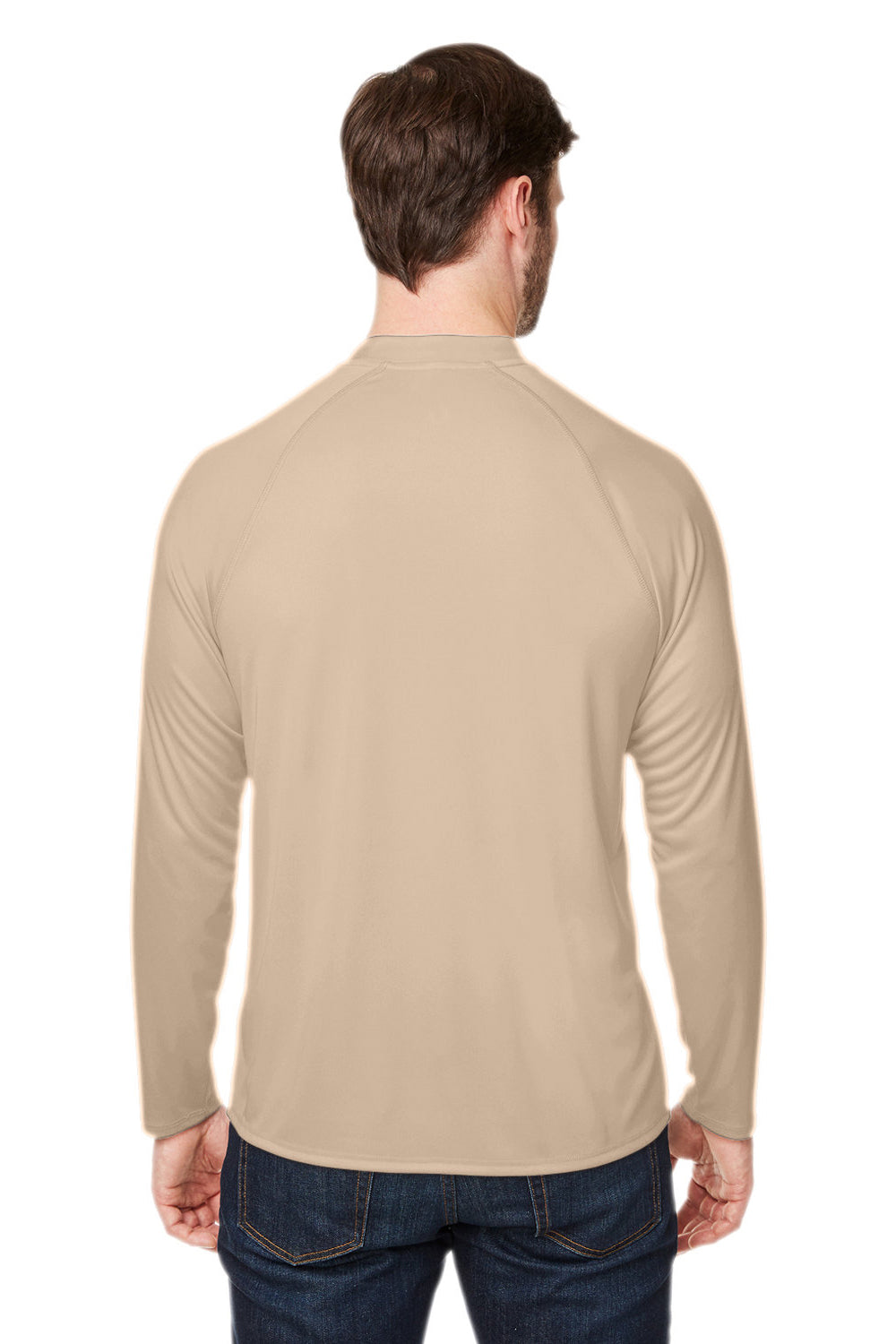 Core 365 CE110 Mens Ultra MVP Raglan Long Sleeve T-Shirt Stone Back