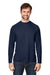 Core 365 CE110 Mens Ultra MVP Raglan Long Sleeve T-Shirt Classic Navy Blue Front