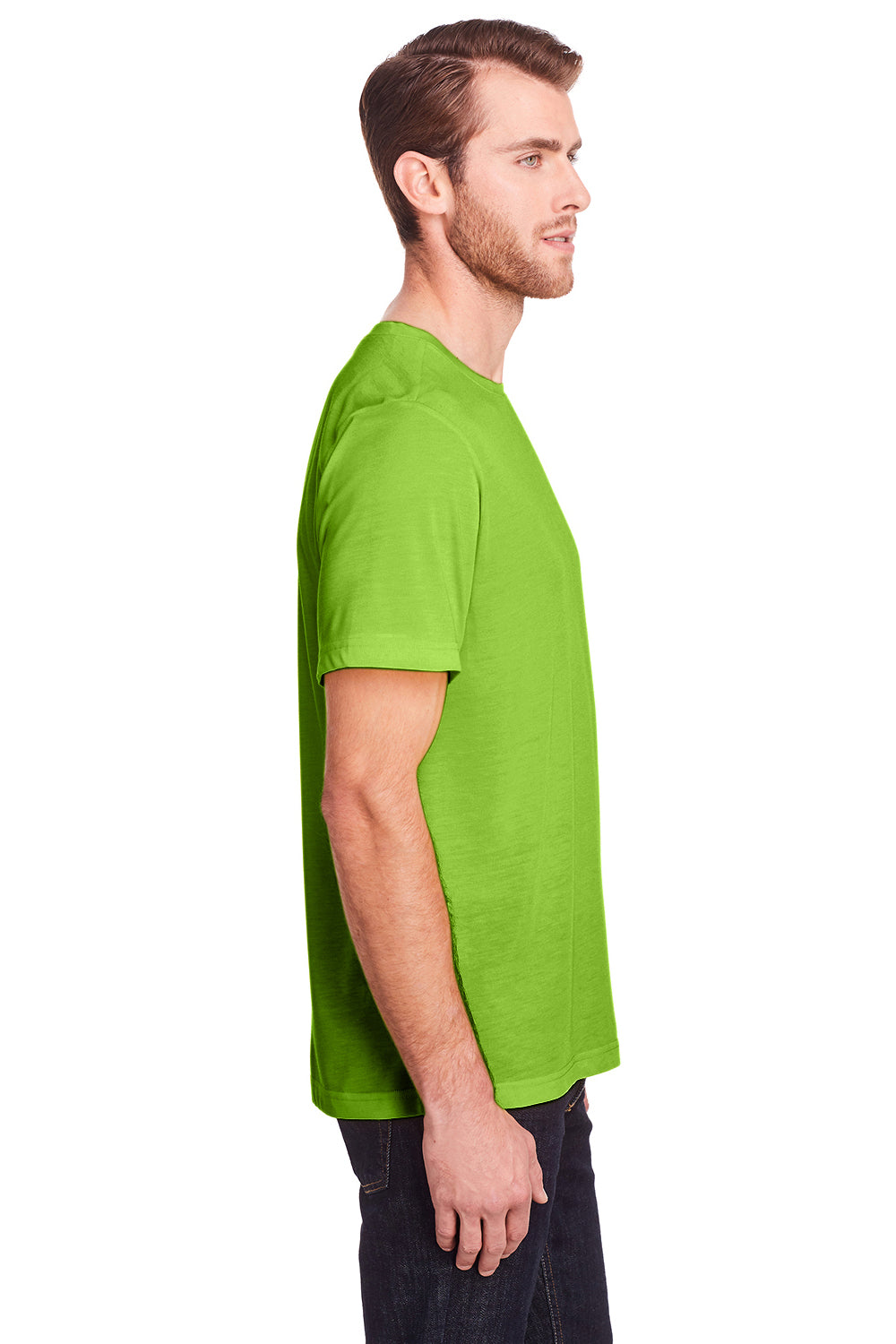 Core 365 CE111 Mens Fusion ChromaSoft Performance Moisture Wicking Short Sleeve Crewneck T-Shirt Acid Green Side