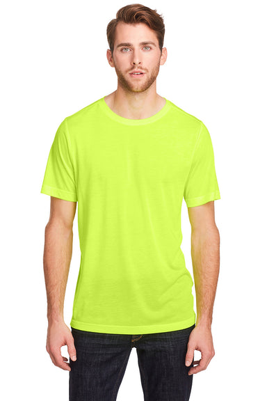 Core 365 CE111 Mens Fusion ChromaSoft Performance Moisture Wicking Short Sleeve Crewneck T-Shirt Safety Yellow Front