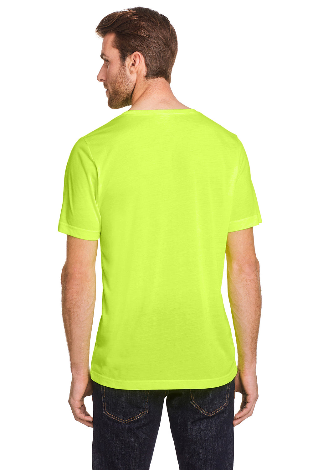 Core 365 CE111 Mens Fusion ChromaSoft Performance Moisture Wicking Short Sleeve Crewneck T-Shirt Safety Yellow Back