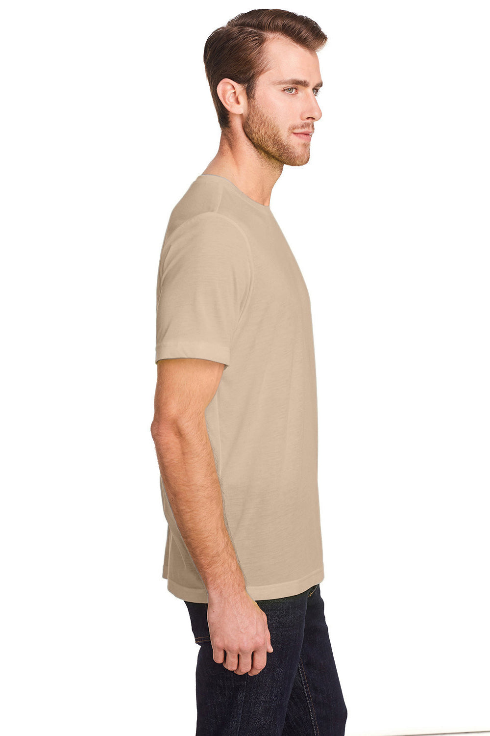 Core 365 CE111 Mens Fusion ChromaSoft Performance Moisture Wicking Short Sleeve Crewneck T-Shirt Stone SIde