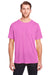 Core 365 CE111 Mens Fusion ChromaSoft Performance Moisture Wicking Short Sleeve Crewneck T-Shirt Charity Pink Front