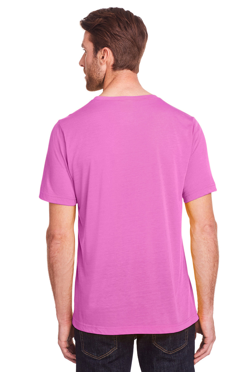 Core 365 CE111 Mens Fusion ChromaSoft Performance Moisture Wicking Short Sleeve Crewneck T-Shirt Charity Pink Back