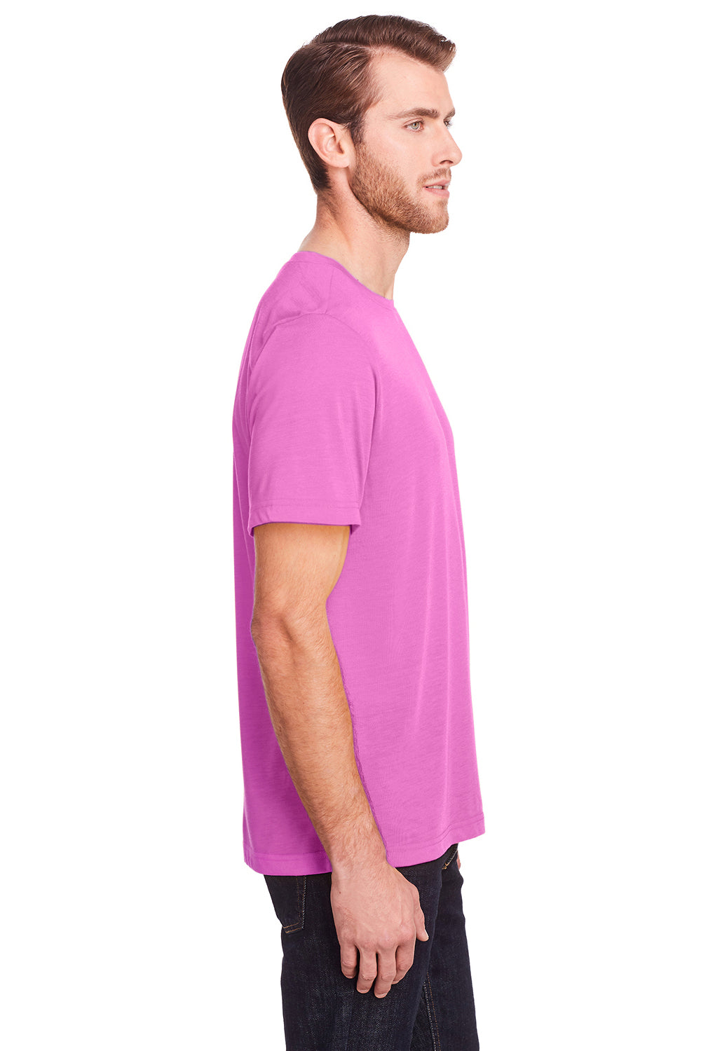 Core 365 CE111 Mens Fusion ChromaSoft Performance Moisture Wicking Short Sleeve Crewneck T-Shirt Charity Pink Side