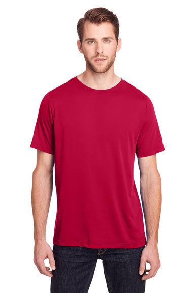 Core 365 CE111 Mens Fusion ChromaSoft Performance Moisture Wicking Short Sleeve Crewneck T-Shirt Red Front