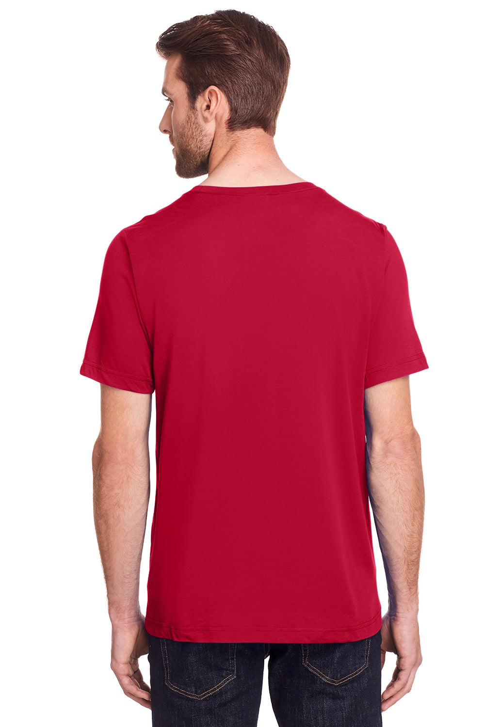 Core 365 CE111 Mens Fusion ChromaSoft Performance Moisture Wicking Short Sleeve Crewneck T-Shirt Red Back