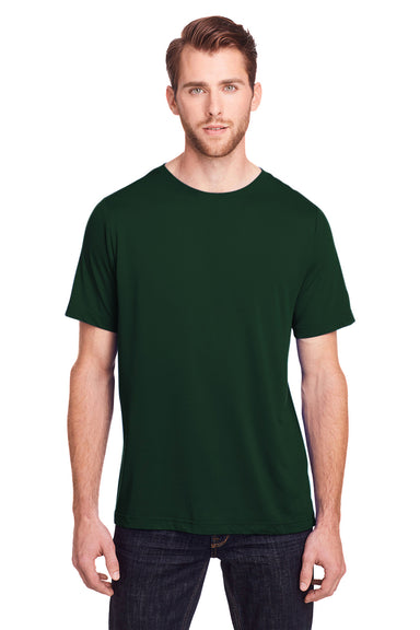 Core 365 CE111 Mens Fusion ChromaSoft Performance Moisture Wicking Short Sleeve Crewneck T-Shirt Forest Green Front