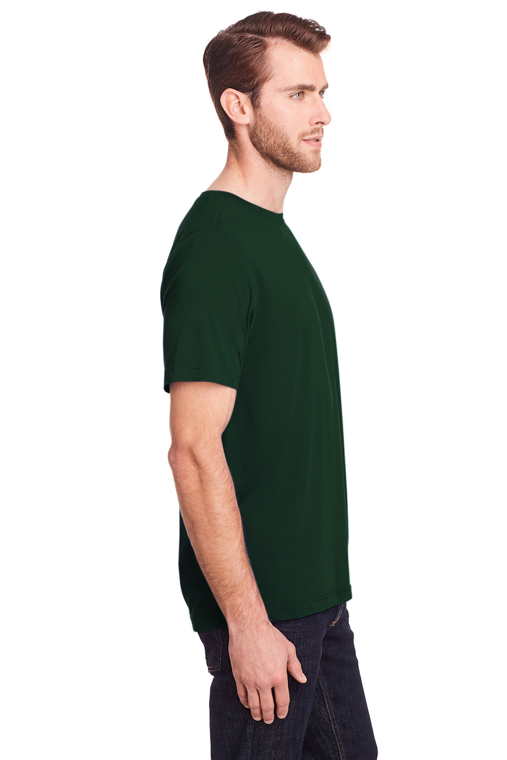 Core 365 CE111 Mens Fusion ChromaSoft Performance Moisture Wicking Short Sleeve Crewneck T-Shirt Forest Green Side