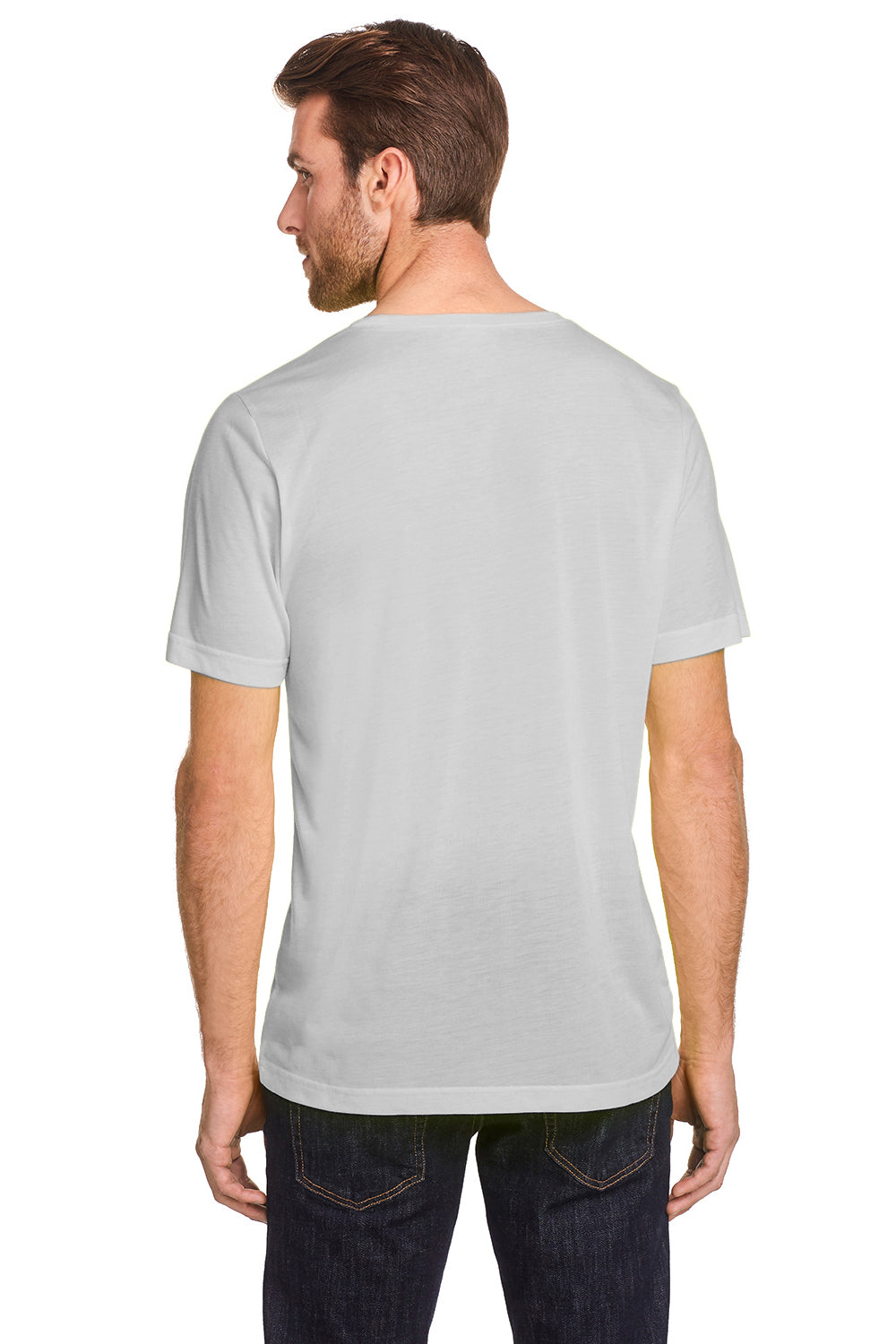 Core 365 CE111 Mens Fusion ChromaSoft Performance Moisture Wicking Short Sleeve Crewneck T-Shirt Platinum Grey Back