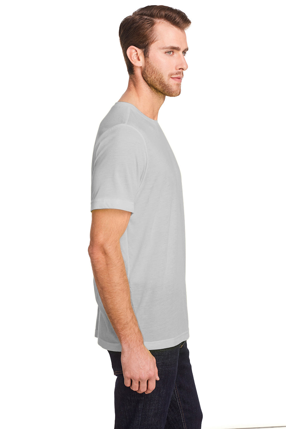 Core 365 CE111 Mens Fusion ChromaSoft Performance Moisture Wicking Short Sleeve Crewneck T-Shirt Platinum Grey Side