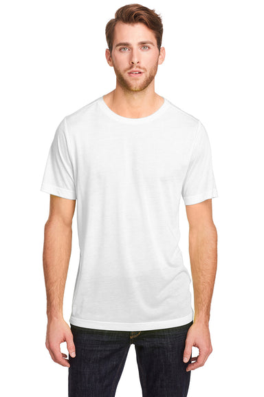 Core 365 CE111 Mens Fusion ChromaSoft Performance Moisture Wicking Short Sleeve Crewneck T-Shirt White Front