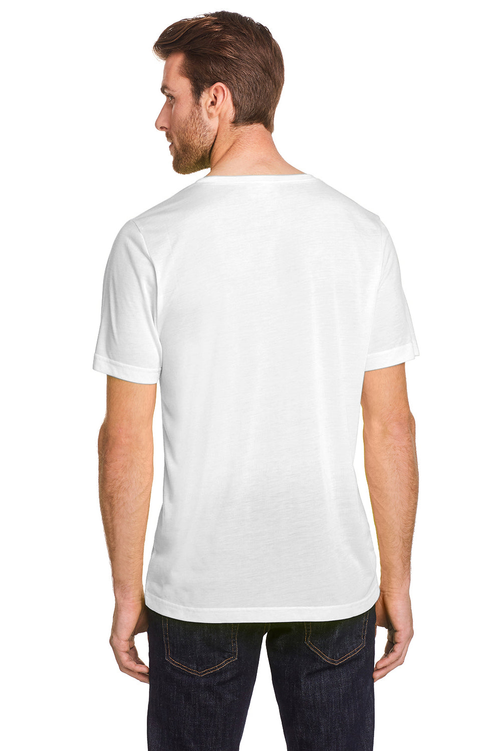 Core 365 CE111 Mens Fusion ChromaSoft Performance Moisture Wicking Short Sleeve Crewneck T-Shirt White Back