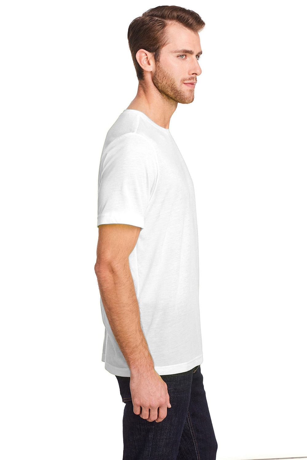 Core 365 CE111 Mens Fusion ChromaSoft Performance Moisture Wicking Short Sleeve Crewneck T-Shirt White Side
