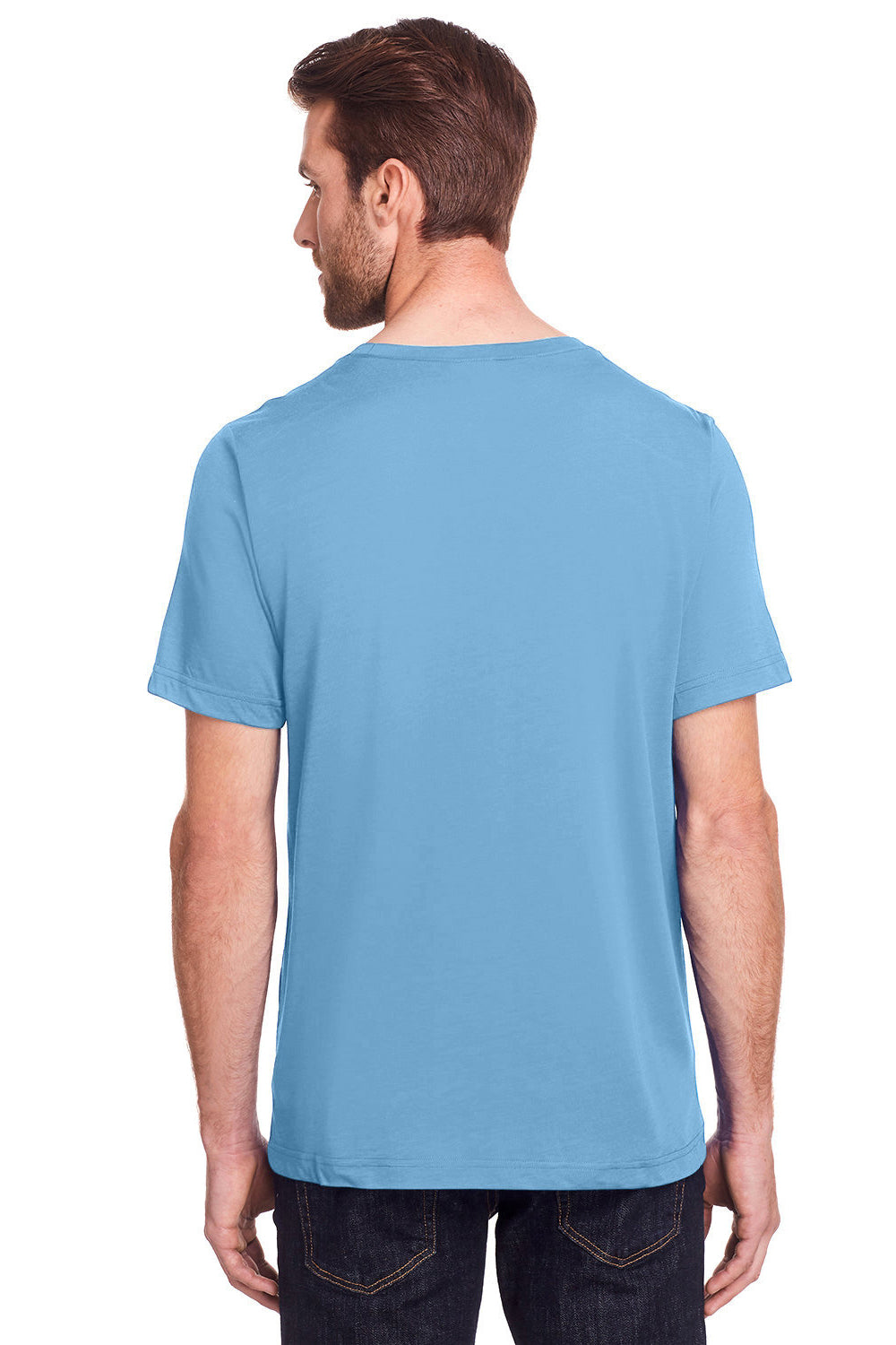 Core 365 CE111 Mens Fusion ChromaSoft Performance Moisture Wicking Short Sleeve Crewneck T-Shirt Columbia Blue Back