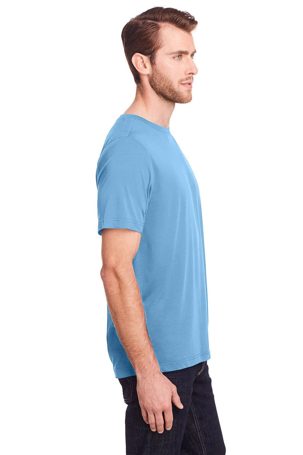 Core 365 CE111 Mens Fusion ChromaSoft Performance Moisture Wicking Short Sleeve Crewneck T-Shirt Columbia Blue SIde