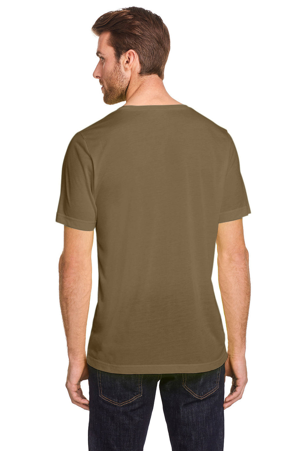 Core 365 CE111 Mens Fusion ChromaSoft Performance Moisture Wicking Short Sleeve Crewneck T-Shirt Coyote Brown Back