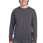 Core 365 Mens Fusion ChromaSoft Performance Moisture Wicking Long Sleeve Crewneck T-Shirt - Carbon Grey