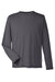Core 365 CE111L Mens Fusion ChromaSoft Performance Moisture Wicking Long Sleeve Crewneck T-Shirt Carbon Grey Flat Front