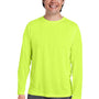 Core 365 Mens Fusion ChromaSoft Performance Moisture Wicking Long Sleeve Crewneck T-Shirt - Safety Yellow