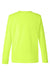 Core 365 CE111L Mens Fusion ChromaSoft Performance Moisture Wicking Long Sleeve Crewneck T-Shirt Safety Yellow Flat Back