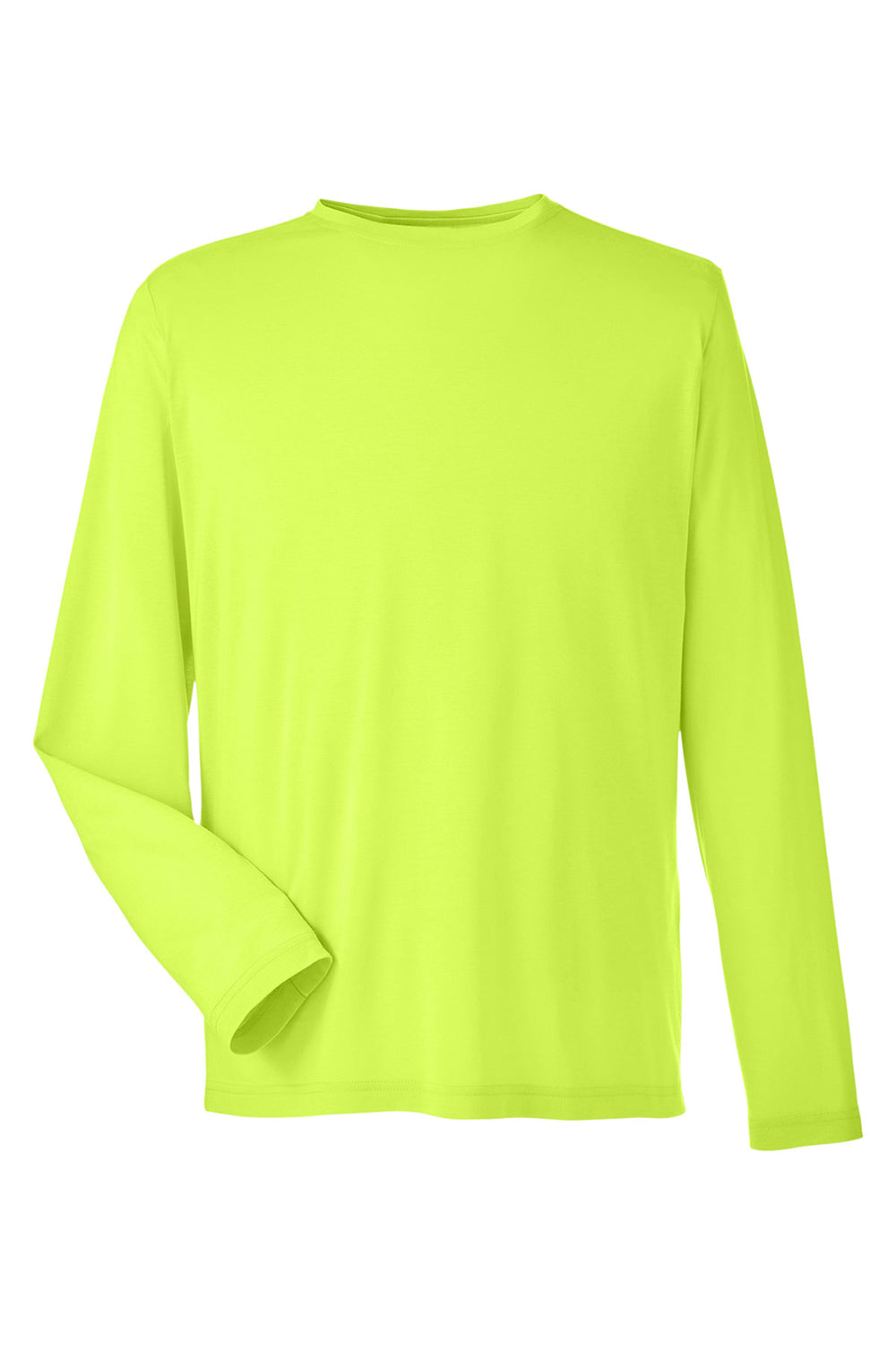 Core 365 CE111L Mens Fusion ChromaSoft Performance Moisture Wicking Long Sleeve Crewneck T-Shirt Safety Yellow Flat Front