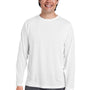 Core 365 Mens Fusion ChromaSoft Performance Moisture Wicking Long Sleeve Crewneck T-Shirt - White