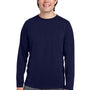 Core 365 Mens Fusion ChromaSoft Performance Moisture Wicking Long Sleeve Crewneck T-Shirt - Classic Navy Blue