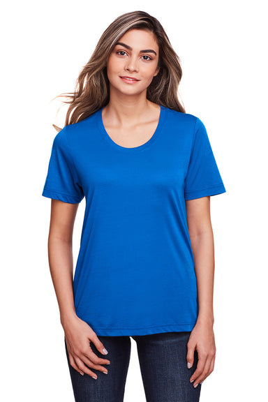 Core 365 CE111W Womens Fusion ChromaSoft Performance Moisture Wicking Short Sleeve Scoop Neck T-Shirt Royal Blue Front
