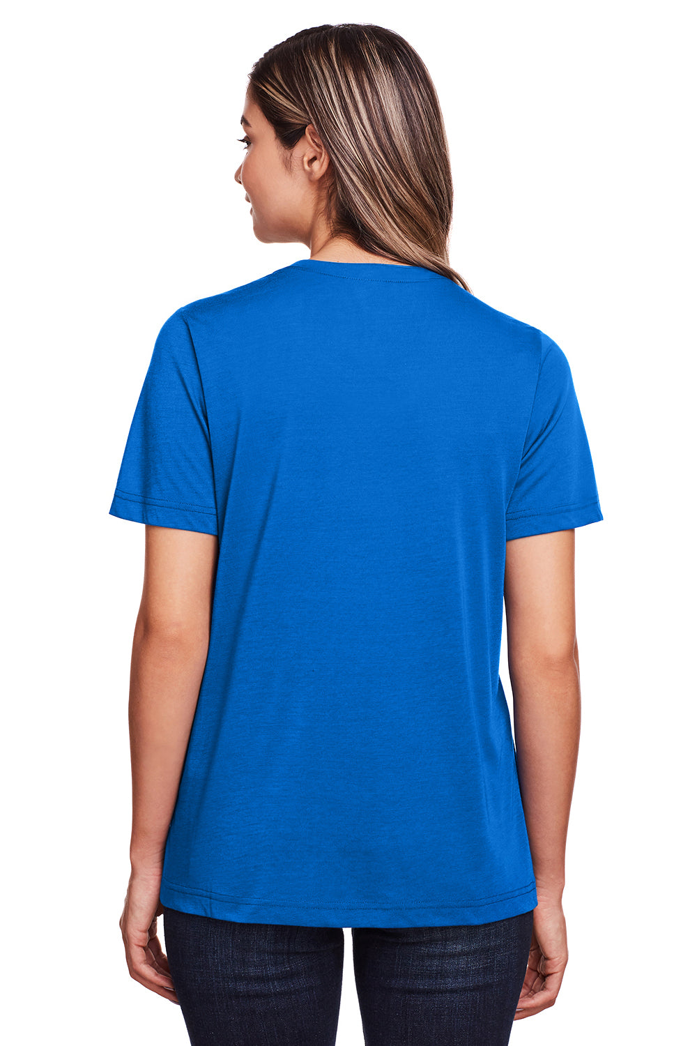 Core 365 CE111W Womens Fusion ChromaSoft Performance Moisture Wicking Short Sleeve Scoop Neck T-Shirt Royal Blue Back