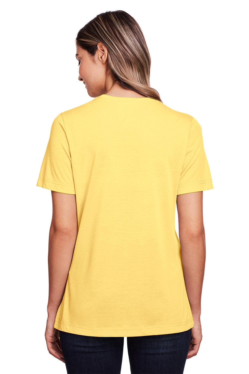 Core 365 CE111W Womens Fusion ChromaSoft Performance Moisture Wicking Short Sleeve Scoop Neck T-Shirt Gold Back