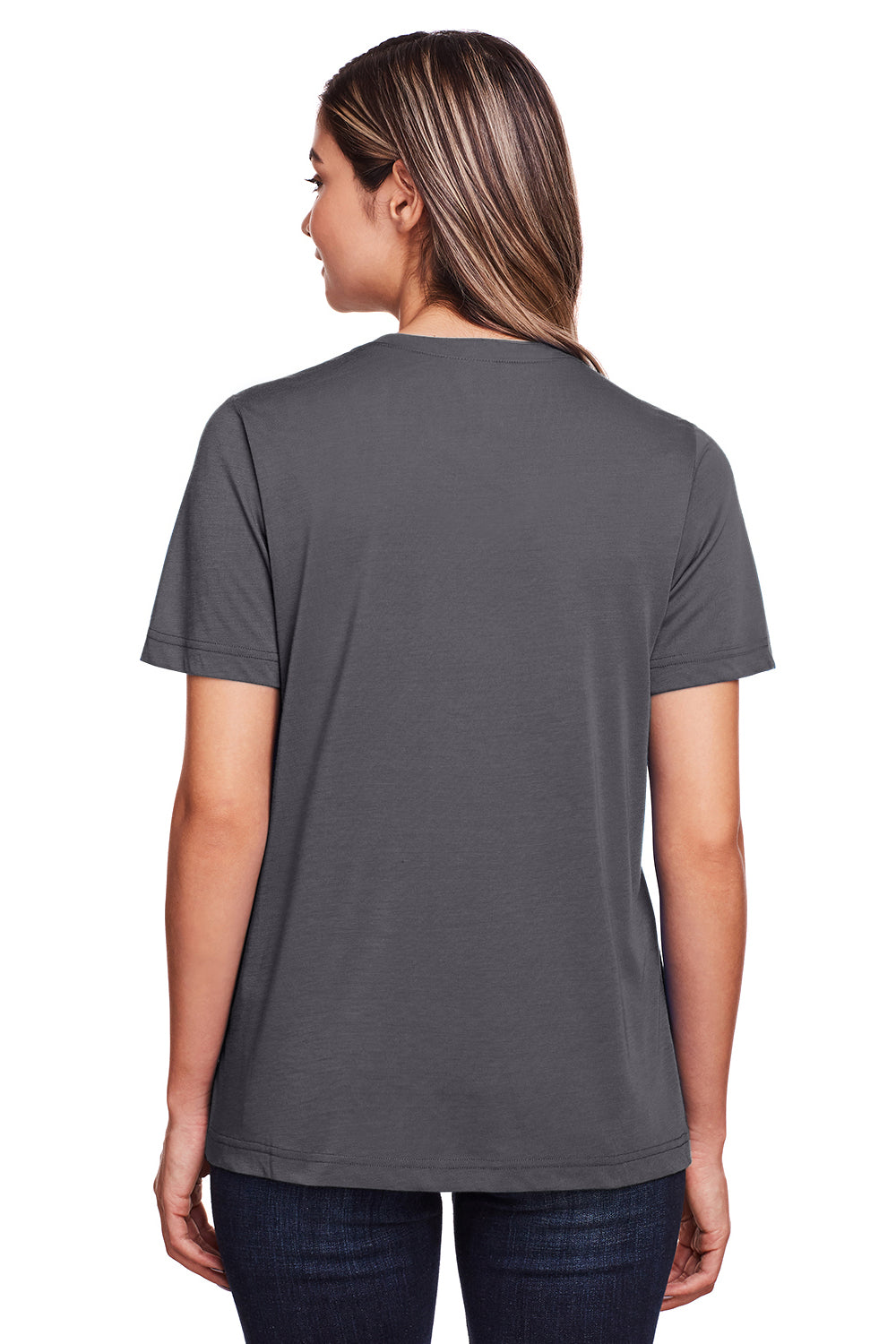 Core 365 CE111W Womens Fusion ChromaSoft Performance Moisture Wicking Short Sleeve Scoop Neck T-Shirt Carbon Grey Back