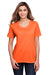 Core 365 CE111W Womens Fusion ChromaSoft Performance Moisture Wicking Short Sleeve Scoop Neck T-Shirt Orange Front