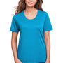 Core 365 Womens Fusion ChromaSoft Performance Moisture Wicking Short Sleeve Scoop Neck T-Shirt - Electric Blue