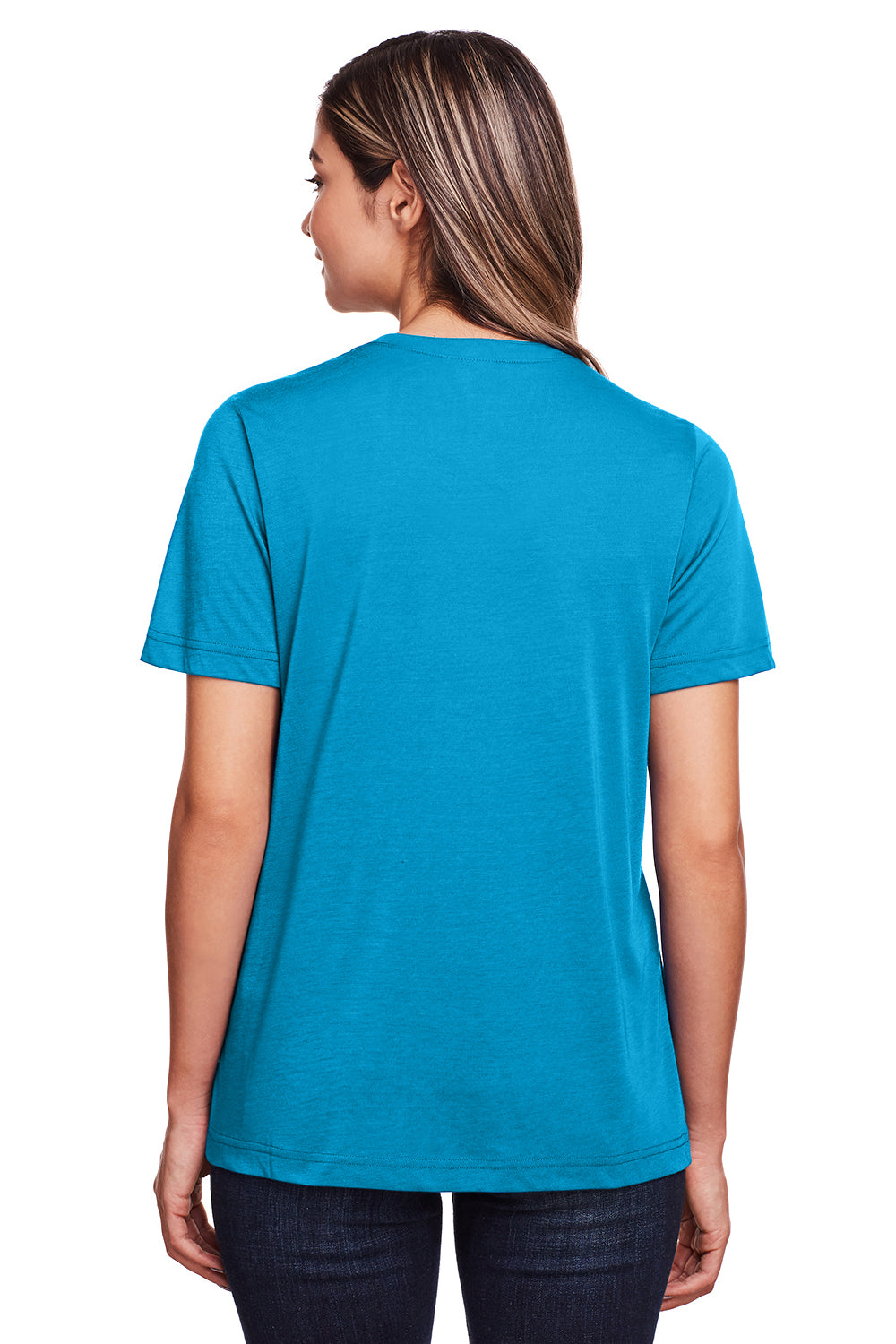 Core 365 CE111W Womens Fusion ChromaSoft Performance Moisture Wicking Short Sleeve Scoop Neck T-Shirt Electric Blue Back