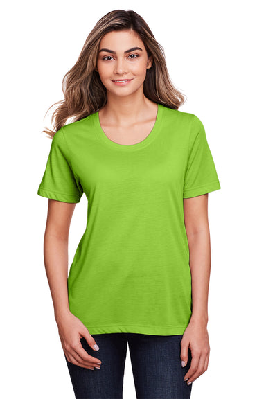 Core 365 CE111W Womens Fusion ChromaSoft Performance Moisture Wicking Short Sleeve Scoop Neck T-Shirt Acid Green Front