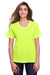 Core 365 CE111W Womens Fusion ChromaSoft Performance Moisture Wicking Short Sleeve Scoop Neck T-Shirt Safety Yellow Front