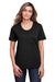 Core 365 CE111W Womens Fusion ChromaSoft Performance Moisture Wicking Short Sleeve Scoop Neck T-Shirt Black Front