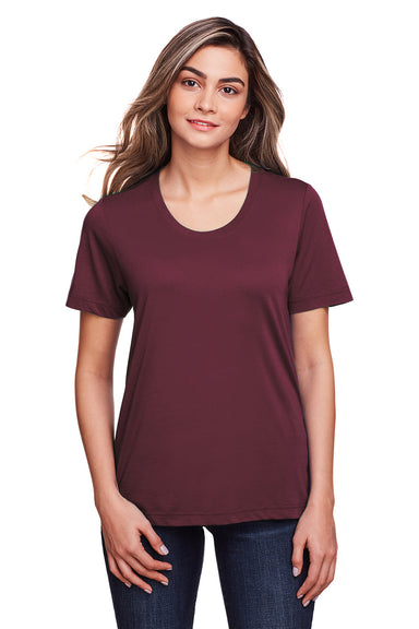 Core 365 CE111W Womens Fusion ChromaSoft Performance Moisture Wicking Short Sleeve Scoop Neck T-Shirt Burgundy Front