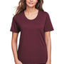 Core 365 Womens Fusion ChromaSoft Performance Moisture Wicking Short Sleeve Scoop Neck T-Shirt - Burgundy
