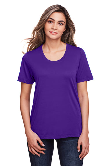 Core 365 CE111W Womens Fusion ChromaSoft Performance Moisture Wicking Short Sleeve Scoop Neck T-Shirt Purple Front