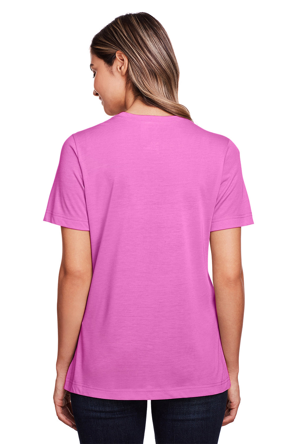 Core 365 CE111W Womens Fusion ChromaSoft Performance Moisture Wicking Short Sleeve Scoop Neck T-Shirt Charity Pink Back